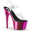Pleaser - ADORE708 Sandale à bride à la cheville, Pole dance chaussures - Chaussures de pole dance - Noir/Rose Product image